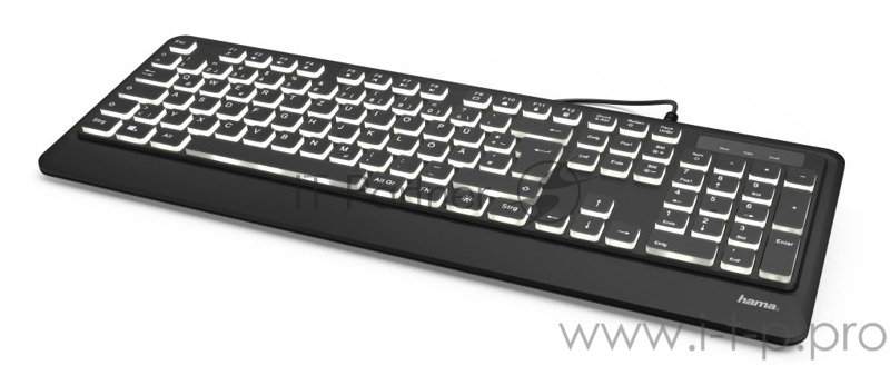 Клавиатура Hama KC-550 черный USB LED