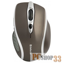 Оптическая мышь Defender MM-675 Nano Safari 52678, беспров., 5кн.+скр., коричнево-серебр. (USB)