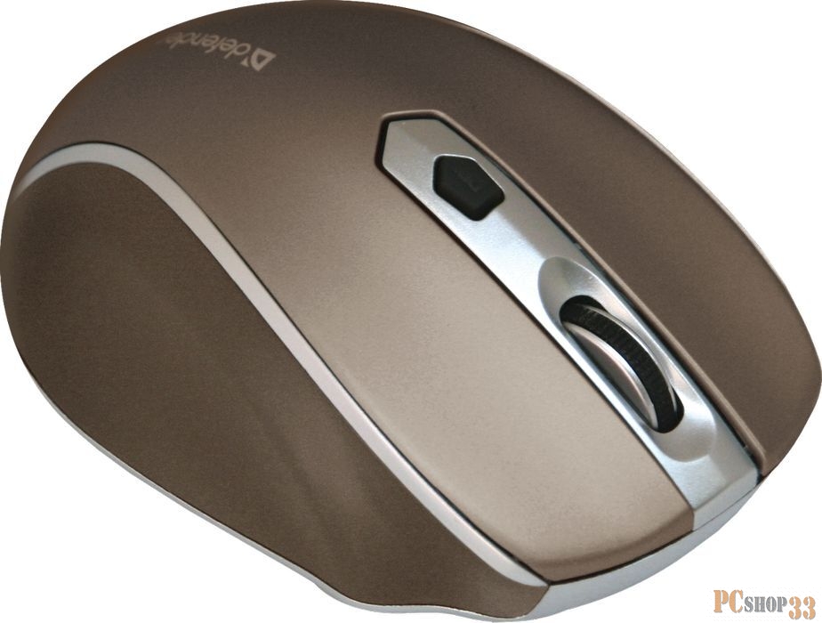 Оптическая мышь Defender MM-675 Nano Safari 52678, беспров., 5кн.+скр., коричнево-серебр. (USB)