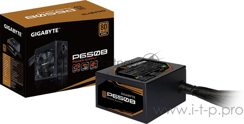 Блок питания Gigabyte ATX 650W GP-P650B 80+ bronze (24+4+4pin) APFC 120mm fan 6xSATA RTL
