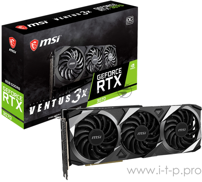 Видеокарта MSI PCI-E 4.0 RTX 3070 VENTUS 3X OC NVIDIA GeForce RTX 3070 8192Mb 256 GDDR6 1800/14000/HDMIx1/DPx3/HDCP Ret