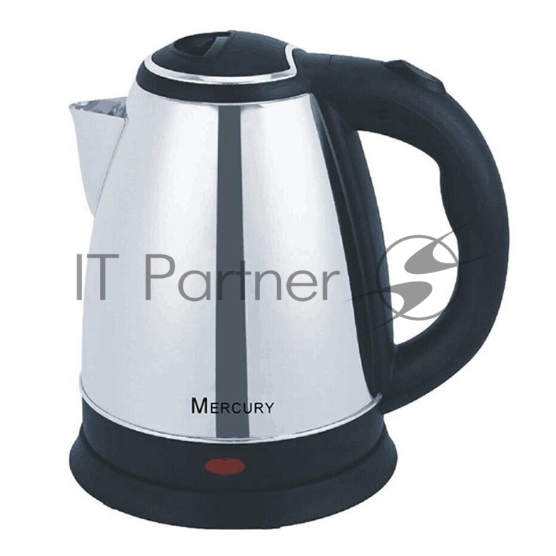 Чайник Mercury 2000 Вт, 2 л, металлический корпус, 360°, индикатор вкл.