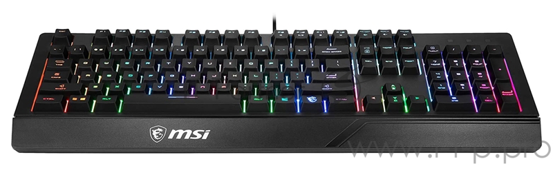 Клавиатура MSI VIGOR GK20 RU черный USB Multimedia for gamer LED (подставка для запястий)