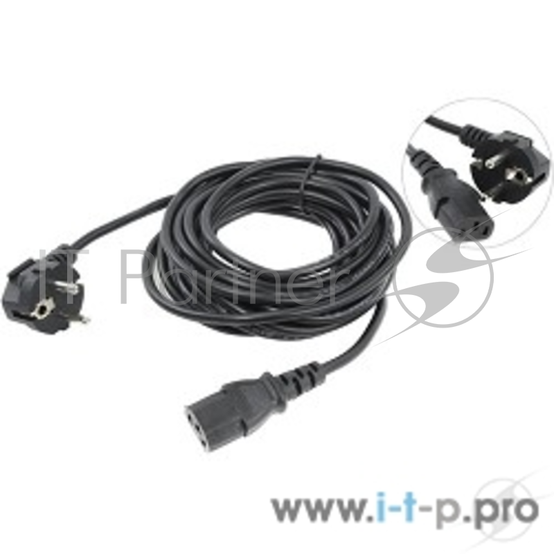 Кабель VCOM CE021-CU0.5-5M Кабель компьютер-розетка 220V (EURO) VDE 3G*0,5mm2 VCOM {CE021-CU} 5м