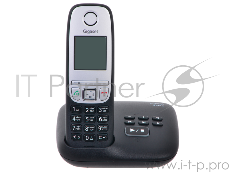 Телефон Gigaset A415A(M) Black (трубка с ЖК диспл., База, Заряд. устр-во) стандарт-DECT, автоответчик