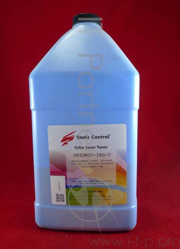 Тонер Static Control Универсальный для Oki C3300N/5500, С, 1 кг, флакон