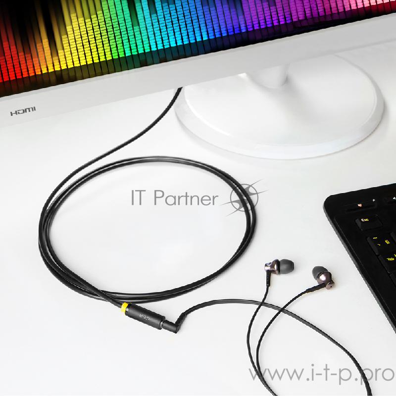 Аудио удлинитель Jack 3.5 mm (m) - Jack 3.5 mm (f) 20.0m (Greenconnect GCR-STM1114-20.0m) (черный)