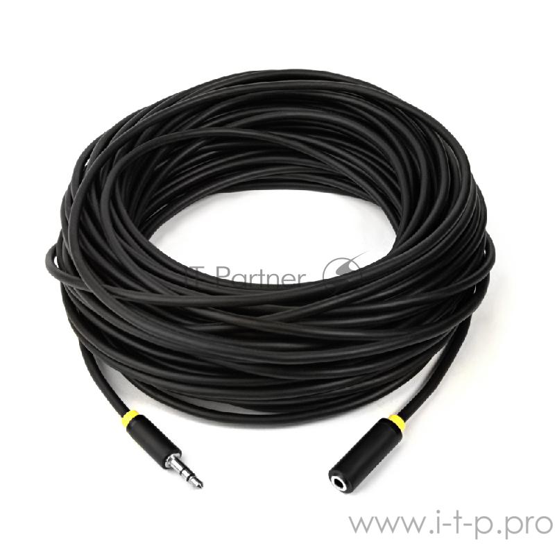 Аудио удлинитель Jack 3.5 mm (m) - Jack 3.5 mm (f) 20.0m (Greenconnect GCR-STM1114-20.0m) (черный)