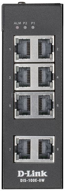 Коммутатор D-Link DIS-100E-8W/A1A, L2 Unmanaged Industrial Switch with 8 10/100Base-TX ports.1K Mac address, 802.3x Flow Control, Stand-alone, Auto MDI/MDI-X for each port, D-link Green technology, Metal case,