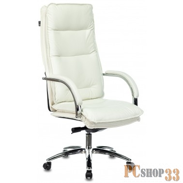 Кресло руководителя Бюрократ T-9927SL/IVORY слоновая кость кожа крестовина хром