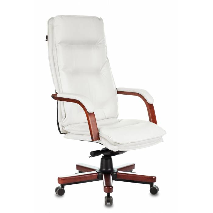 Кресло руководителя Бюрократ T-9927WALNUT/IVORY слоновая кость кожа крестовина дерево