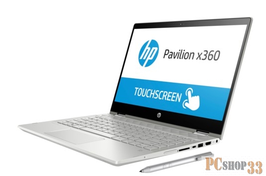 Ноутбук HP Pavilion x360 14-cd0011ur Core i5 8250U/8Gb/1Tb/SSD128Gb/Intel UHD Graphics 620/14/IPS/FHD (1920x1080)/Windows 10 64/silver/WiFi/BT/Cam