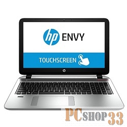 Ноутбук HP Envy 15-k154nr Core i7-4510U/16Gb/256Gb/DVD/GTX850M 4Gb/15.6/FHD/Touch/1024x576/Win 8.1/silver/BT2.1/6c/WiFi/Cam