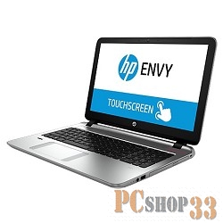 Ноутбук HP Envy 15-k154nr Core i7-4510U/16Gb/256Gb/DVD/GTX850M 4Gb/15.6/FHD/Touch/1024x576/Win 8.1/silver/BT2.1/6c/WiFi/Cam