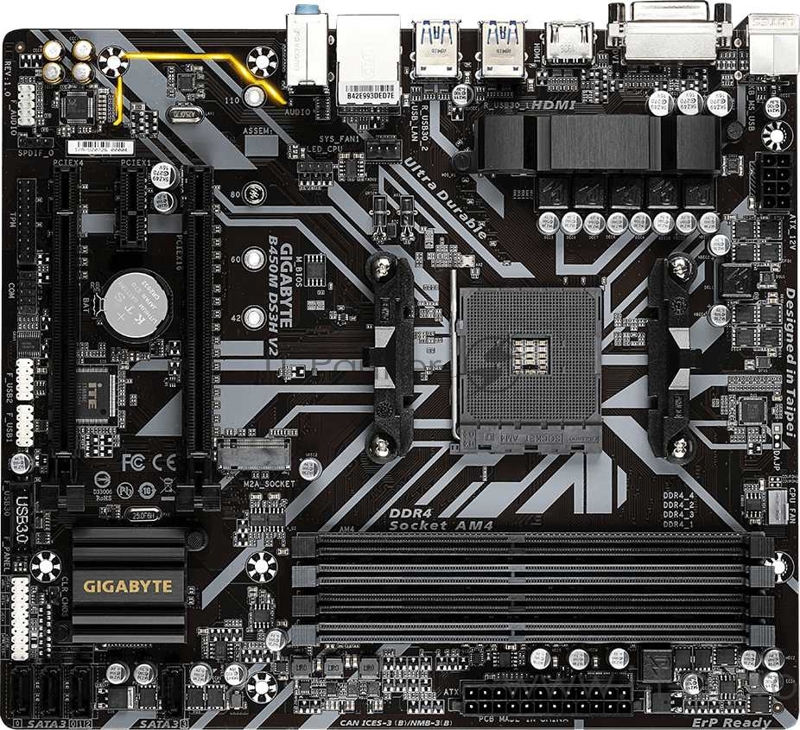 Материнская плата AMD B450 SAM4 MATX B450M DS3H V2 GIGABYTE