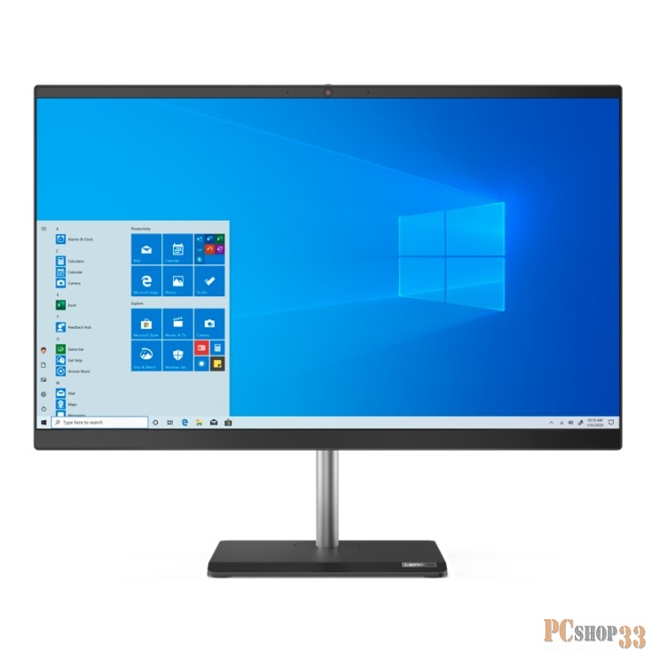 Моноблок Lenovo V50a-24IMB 23,8 i5-10400T, 8GB, 1TB 5400RPM, Intel UHD 630, WiFi, BT, DVD-RW, USB KB&Mouse, Win 10 Pro64 RUS, 1Y OS