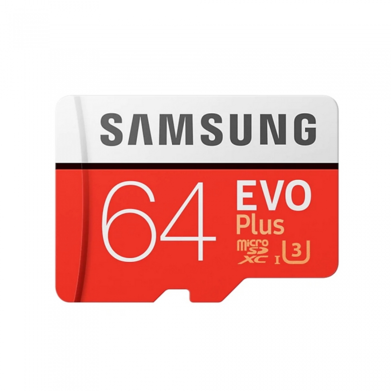 Карта памяти 64ГБ Samsung EVO Plus MB-MC64GA/RU microSD XC UHS-I Class10 + адаптер