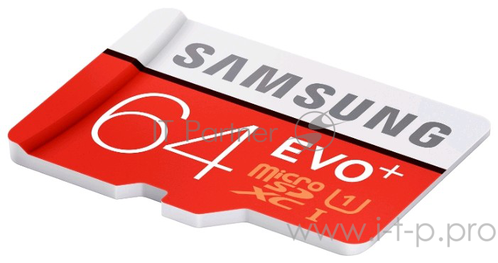 Карта памяти 64ГБ Samsung EVO Plus MB-MC64GA/RU microSD XC UHS-I Class10 + адаптер