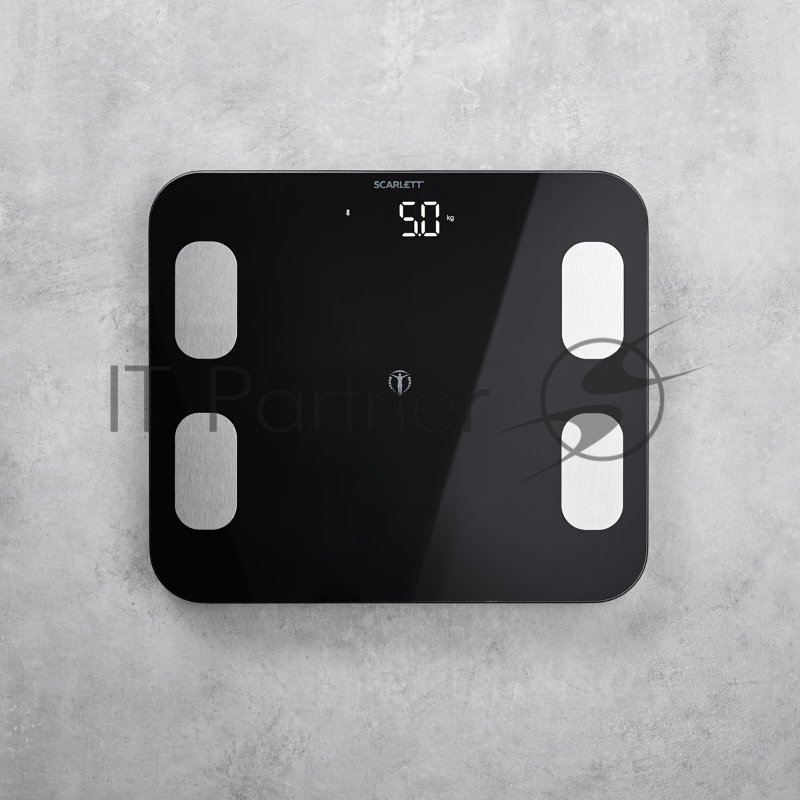 Весы Scarlett SC-BS33ED46 (черный)Тип: Диагностические Материал корпуса: ABS-пластик и закаленное стекло Максимальный вес, кг: 150 Цена деления, г: 100 Измерение уровня жира: Да Измерение уровня воды: Да Измерение мышечной массы: Да Измерение костной
