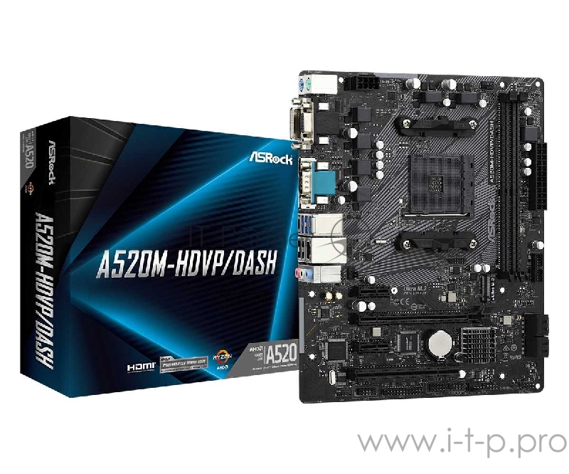 Материнская плата AMD A520 SAM4 MATX A520M-HDVP/DASH ASROCK
