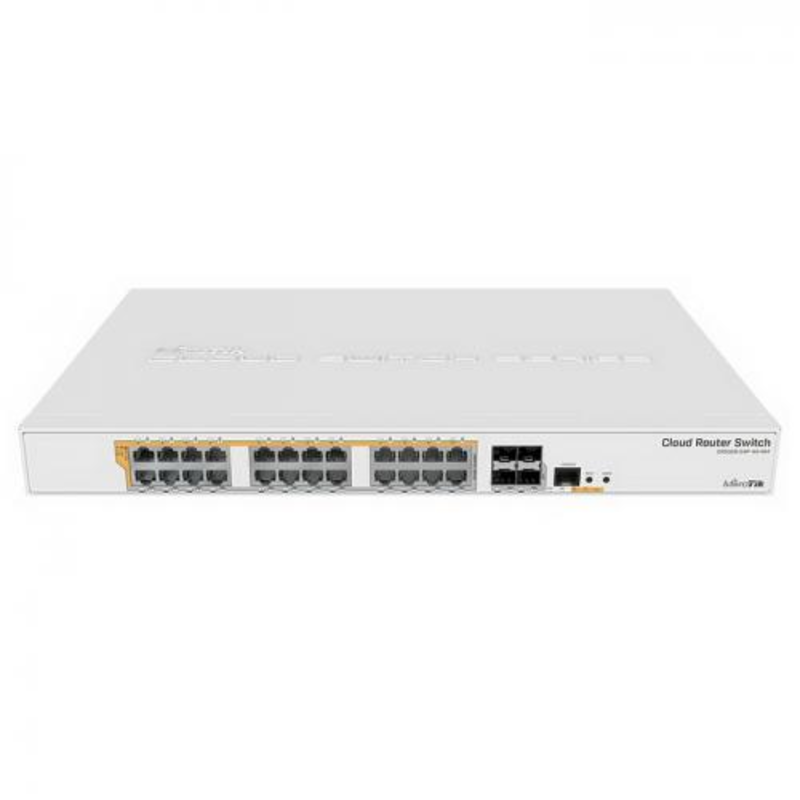 Сетевое оборудование MikroTik CRS328-24P-4S+RM Коммутатор с поддержкой PoE, 802.3af/at, 4 SFP/SFP+, 24 x 1000Mbit