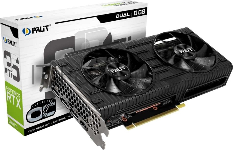 Видеокарта PALIT NE6306TS19P2-190AD RTX3060Ti DUAL OC 8G GDDR6 256bit 3-DP HDMI