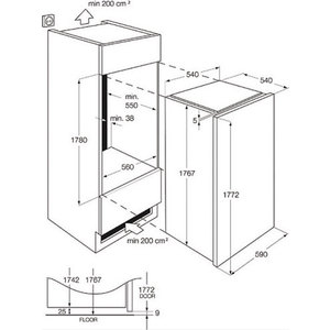 Встраиваемые холодильники ELECTROLUX Встраиваемые холодильники ELECTROLUX/ 177x54x54см, 319л, зона свежести, морозильной камеры нет, серебристый