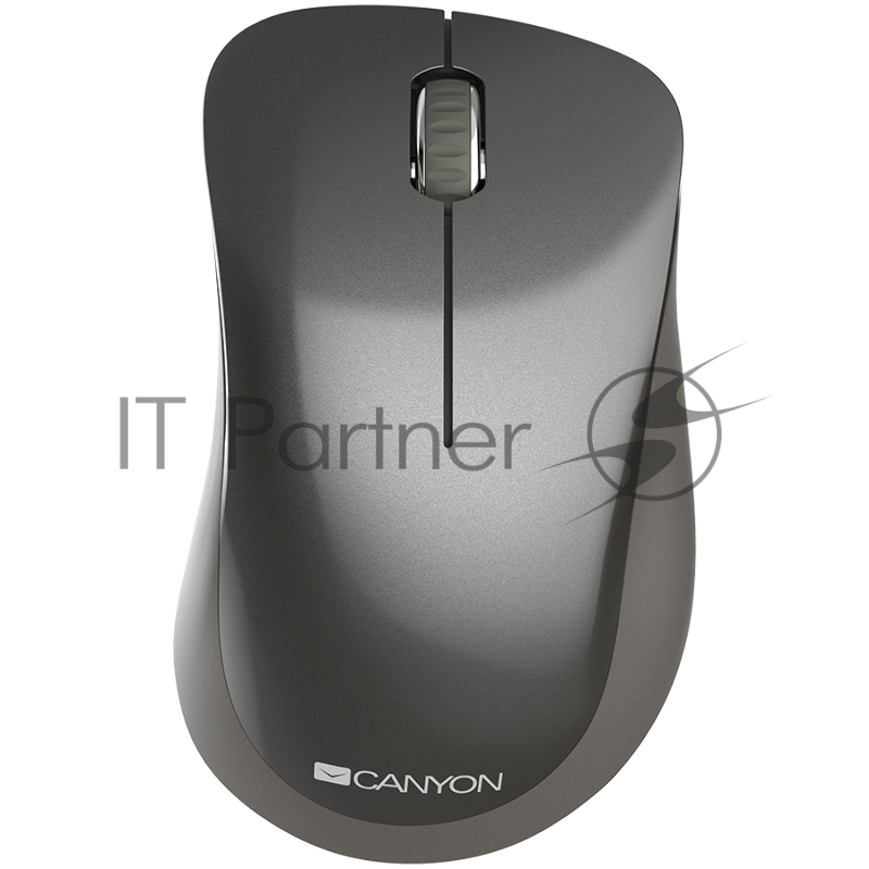 Мышь Canyon 2.4 GHz Wireless mouse ,with 3 buttons, DPI 1200, Battery:AAA*2pcs,Dark Gray ,67*109*38mm,0.063kg