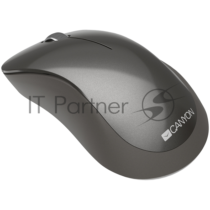 Мышь Canyon 2.4 GHz Wireless mouse ,with 3 buttons, DPI 1200, Battery:AAA*2pcs,Dark Gray ,67*109*38mm,0.063kg