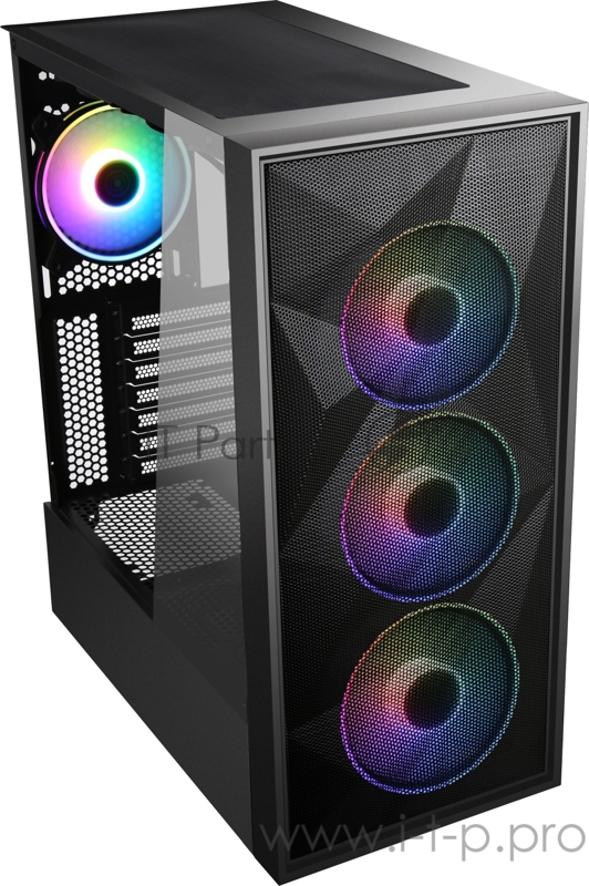 Корпус Formula F-3708 черный без БП ATX 3x120mm 4x140mm 2xUSB2.0 1xUSB3.0 audio