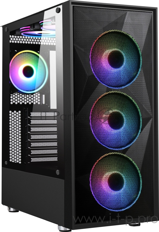 Корпус Formula F-3708 черный без БП ATX 3x120mm 4x140mm 2xUSB2.0 1xUSB3.0 audio