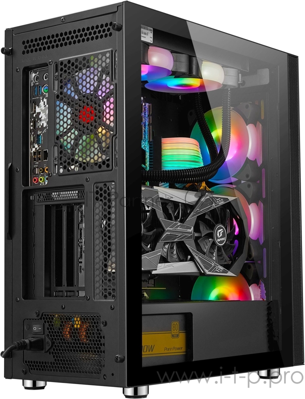 Корпус Formula F-3703 черный без БП ATX 5x120mm 4x140mm 2xUSB2.0 1xUSB3.0 audio