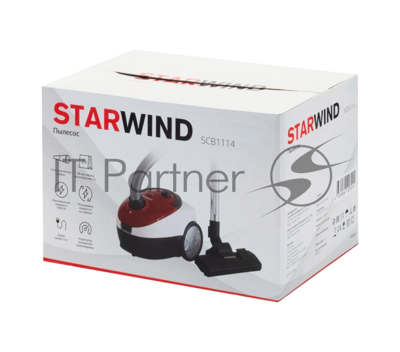 Пылесос Starwind SCB1114 1800Вт красный/белый