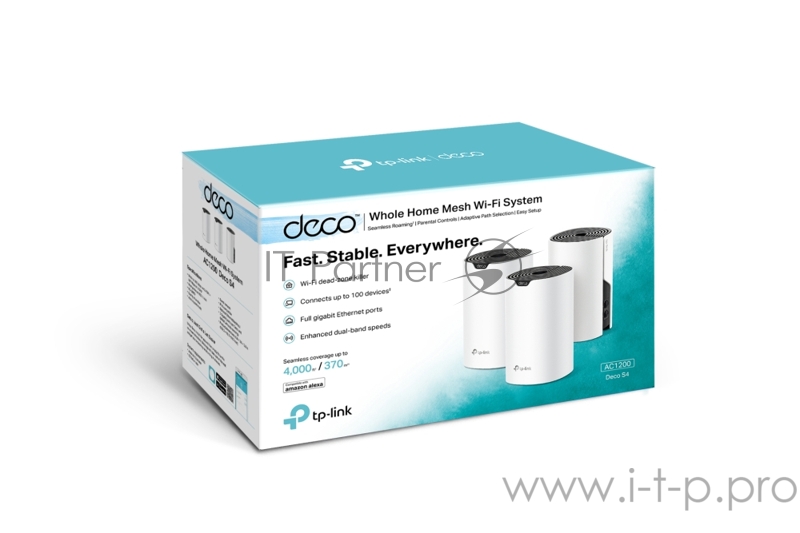 Роутер TP-Link AC1200 whole home WiFi system, 300Mbps at 2.4GHz and 867Mbps at 5GHz, M4R+M3W, 2 Giga Ethernet ports for M4R, support Router and Access Point mode, support IPTV, support IPv6, TP-Link Mesh technology, Auto Path Selection, 802.11k/v/r f