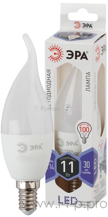 Лампа светодиодная LED 11Вт Е14 6000К smd BXS-11w-860-E14 | Б0032994 | ЭРА