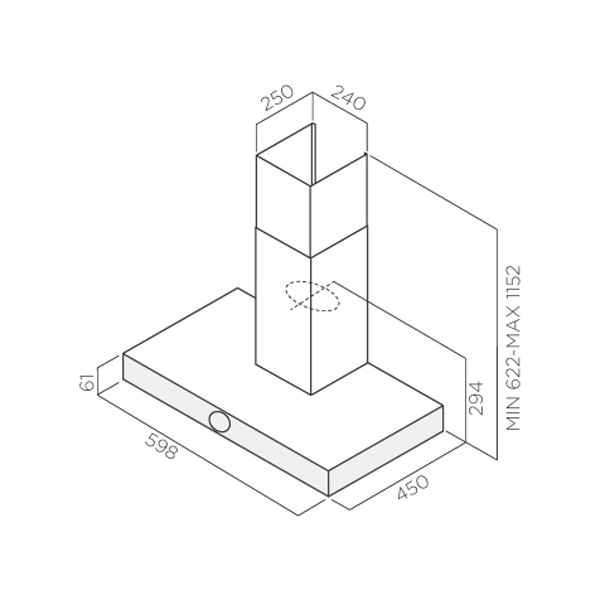 Вытяжка JET AIR TOUCH BL/A/60 (PRF0099977A) , черная