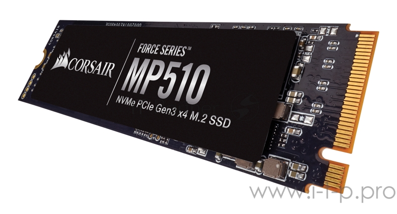Накопитель SSD M.2 2280 480GB Corsair MP510 Client SSD CSSD-F480GBMP510B PCIe Gen3x4 with NVMe, 3480/2000, IOPS 120/490K, MTBF 1.8M, 3D TLC, 360TBW, 0.41DWPD, Heatsink, RTL