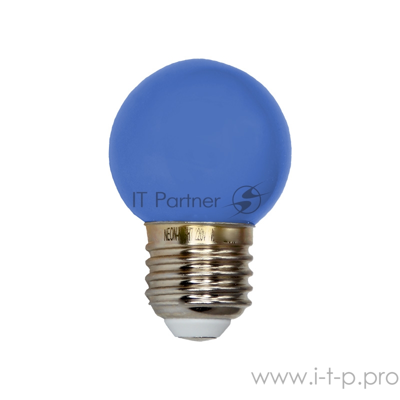 Лампа светодиодная d-45 3LED 1Вт шар E27 25лм 220В син. Neon-Night 405-113