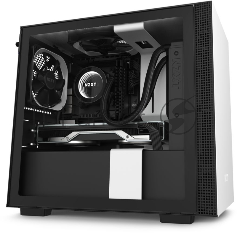 Корпус NZXT СA-H210I-W белый без БП miniITX 3x120mm 2xUSB3.0 audio bott PSU