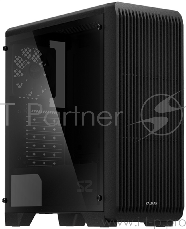 Корпус MidiTower Zalman S2 TG TEMPERED GLASS WINDOW black (ATX, mATX, Mini-ITX, USB2.0 x2, USB3.0x1, без БП) (S2 TG)