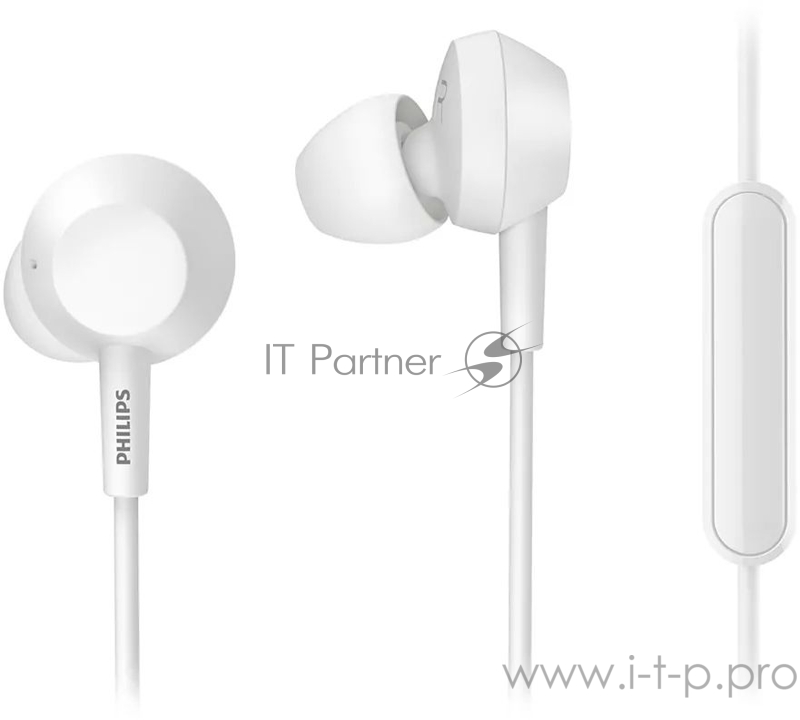 Наушники Philips Headset with microphone TAE4105 white