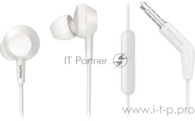 Наушники Philips Headset with microphone TAE4105 white