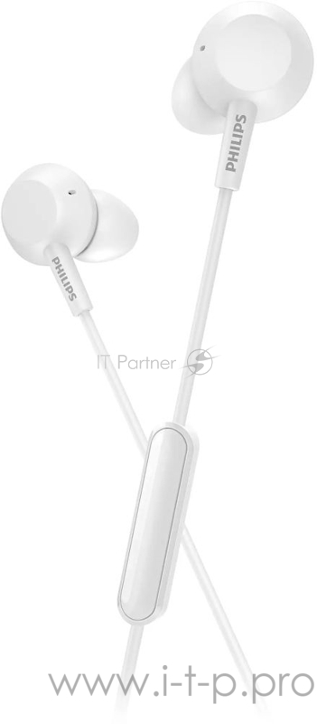 Наушники Philips Headset with microphone TAE4105 white