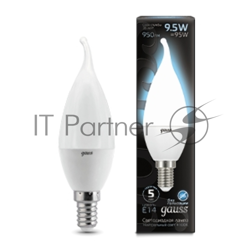 Лампа светодиодная Led Candle tailed E14 9.5Вт 4100К Gauss 104101210