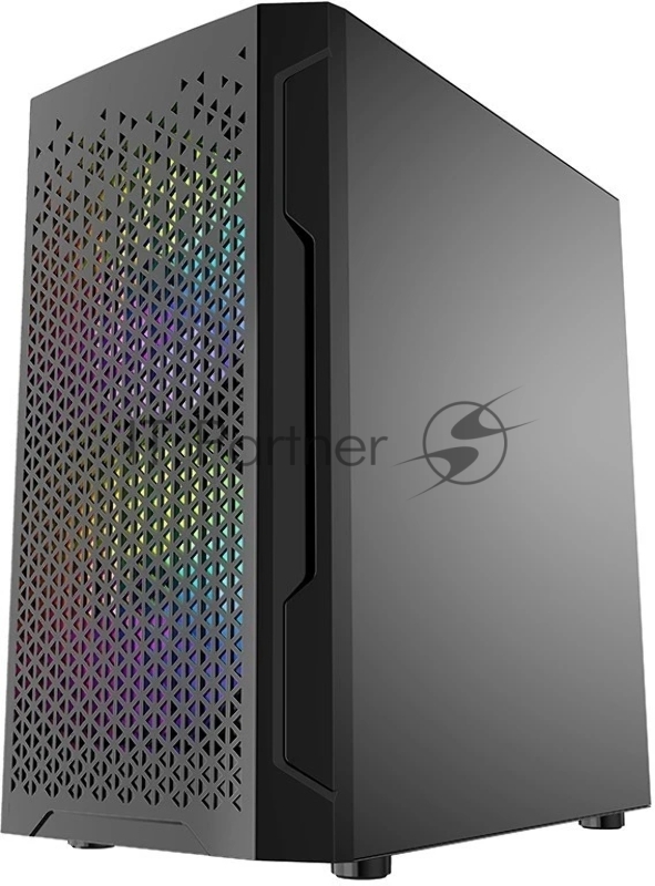 Корпус Powercase Mistral Micro Z3B Mesh LED, Tempered Glass, 2x 140mm + 1х 120mm 5-color fan, чёрный, mATX (CMIMZB-L3)