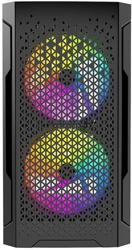 Корпус Powercase Mistral Micro Z3B Mesh LED, Tempered Glass, 2x 140mm + 1х 120mm 5-color fan, чёрный, mATX (CMIMZB-L3)