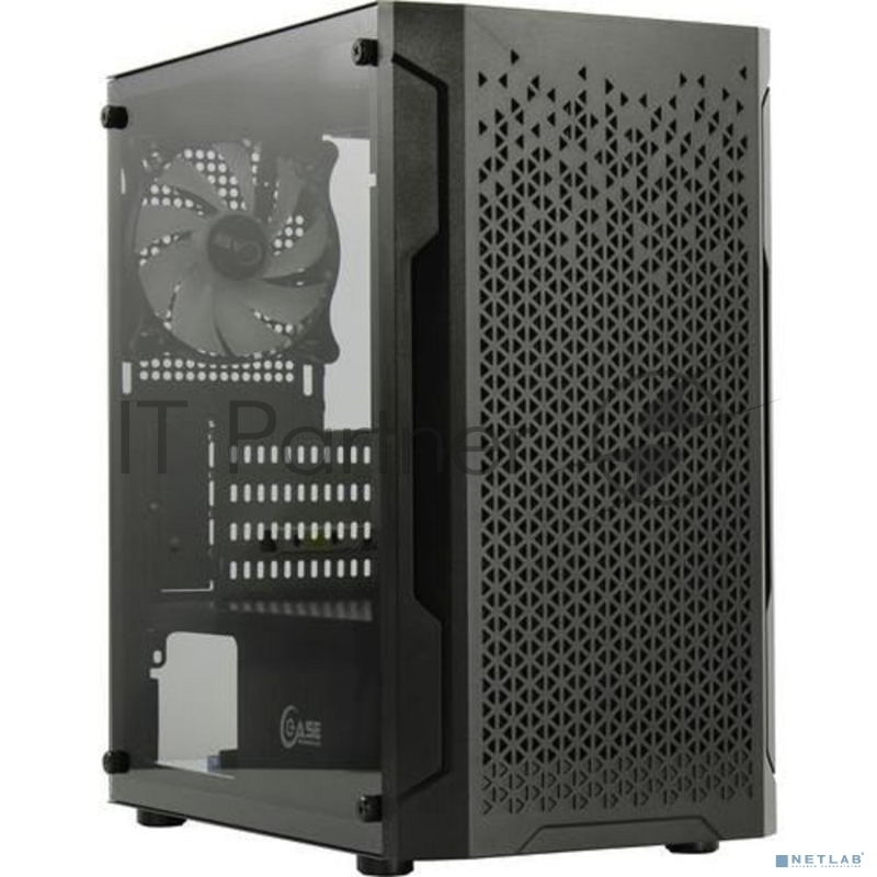 Корпус Powercase Mistral Micro Z3B Mesh LED, Tempered Glass, 2x 140mm + 1х 120mm 5-color fan, чёрный, mATX (CMIMZB-L3)