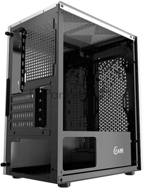 Корпус Powercase Mistral Micro Z3W Mesh LED, Tempered Glass, 2x 140mm + 1х 120mm 5-color fan, белый, mATX (CMIMZW-L3)