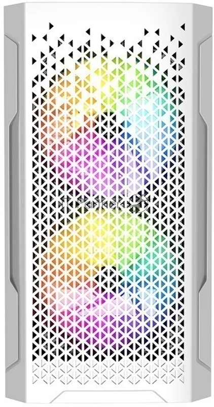 Корпус Powercase Mistral Micro Z3W Mesh LED, Tempered Glass, 2x 140mm + 1х 120mm 5-color fan, белый, mATX (CMIMZW-L3)