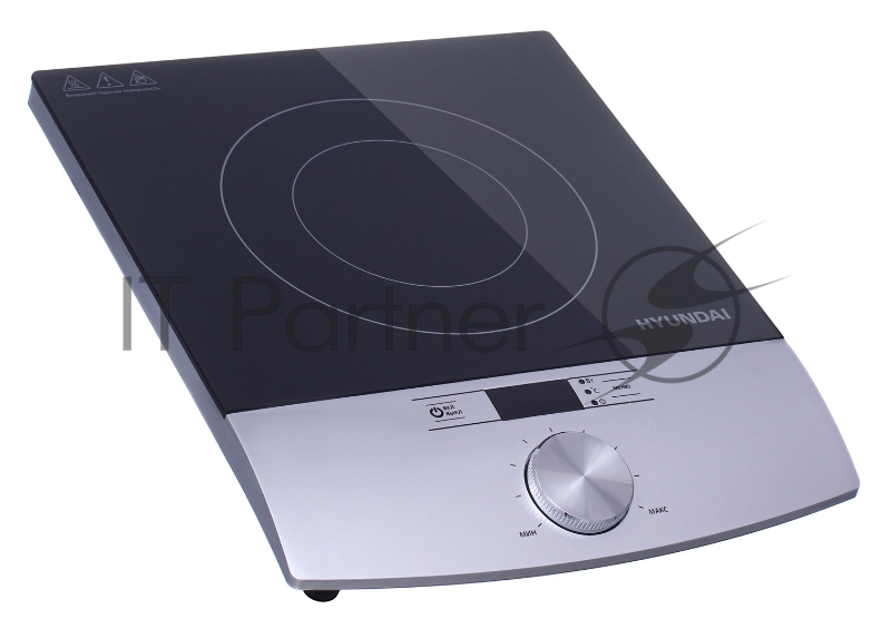 Плита Электрическая Hyundai HYC-0102 серебристый/черный стеклокерамика (настольная)
